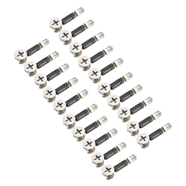 uxcell 3-in-1 Furniture Connecting Kit 15mm OD Cam Fitting, M6x35mm Dowel Screws, 8mm OD Pre-Inserted Nut 20 Sets