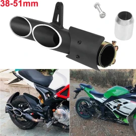 For Yamaha YZF-R6 38-51mm Dual Outlet Motorcycle Exhaust Muffler Tail Pipe New