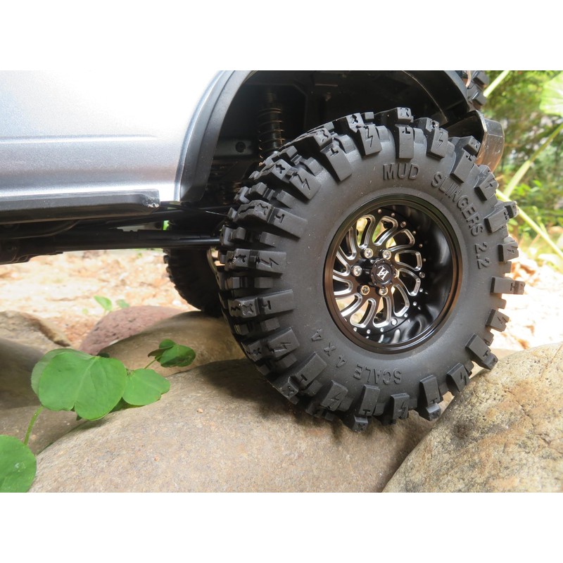 HOBBYSOUL 2.2 Beadlock Wheels and Tires 124mm Tall Tyres, Mud