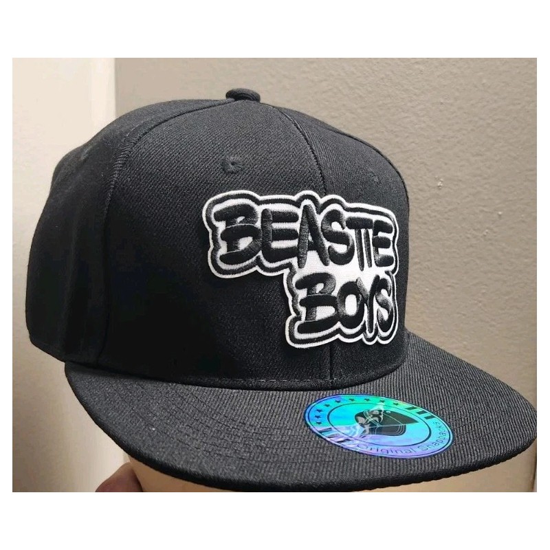 Beastie Boys Band Hat Solid Black Flat Bill Snapback Hat
