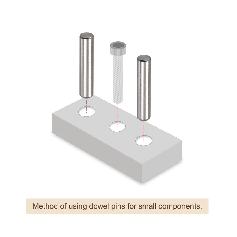 sourcing map 3x12mm Dowel Pins, 10pcs 304 Stainless Steel Round