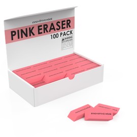 Innovative Haus Pink Erasers Bulk - Latex Free, Smudge Resistant Large Eraser. Big Size School Erasers for Kids in Bulk. Ideal for Students and Classrooms. Pack of 100