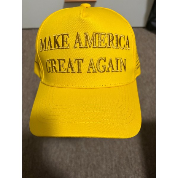 Trump MAGA Gold Embroidered Cap Adjustable 45-47 Make America Great