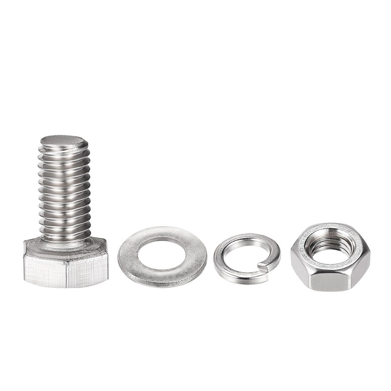 sourcing map M8 x 16mm Hex Head Screws Bolts, Nuts,