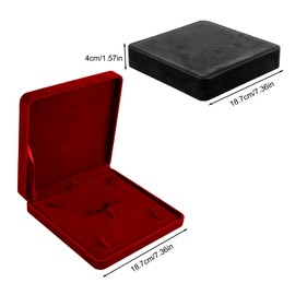 Ziyonix Velvet Jewelry Set Box, 19 x 19 x 4 cm Jewellery Gift Box Plush jewelry Set box jewellery Organizer Holder for Women Jewelry Bracelet Necklace Earring Ring (Black)