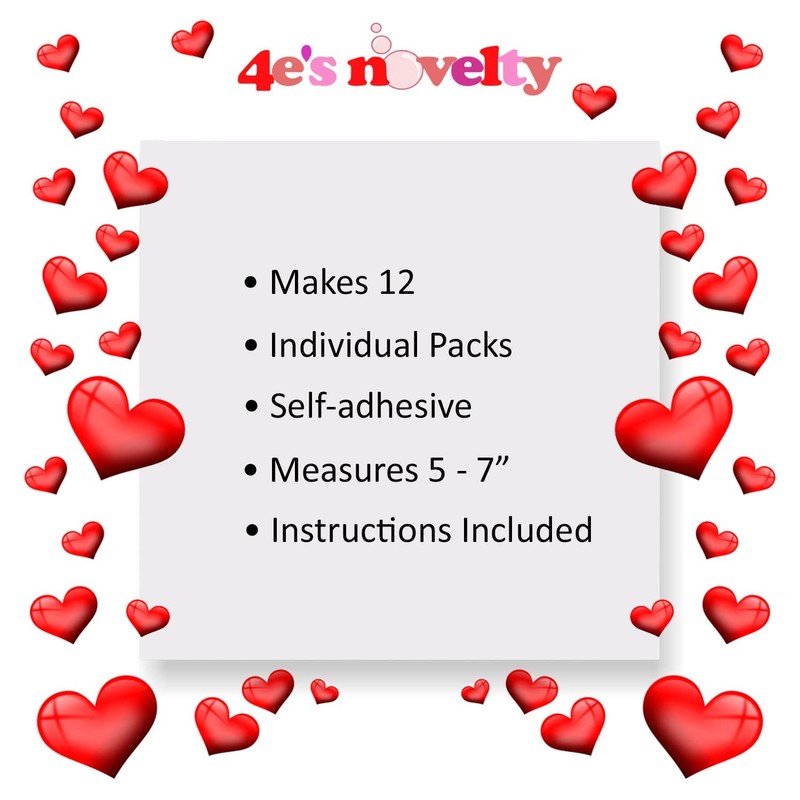 4E's Novelty Valentines Monster Craft Ornament (12 Pack) Foam Valentines