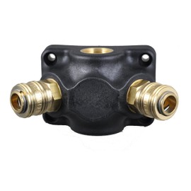 Compressed Air Distributor Wall Socket 2 x G 1/2 Inch with Couplings