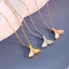 Dainty 14K Real Gold Plated Whale Dolphin Tail Pendant Necklace