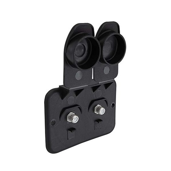 RecPro RV Double Cable TV Hookup Coaxial Plate | Camper
