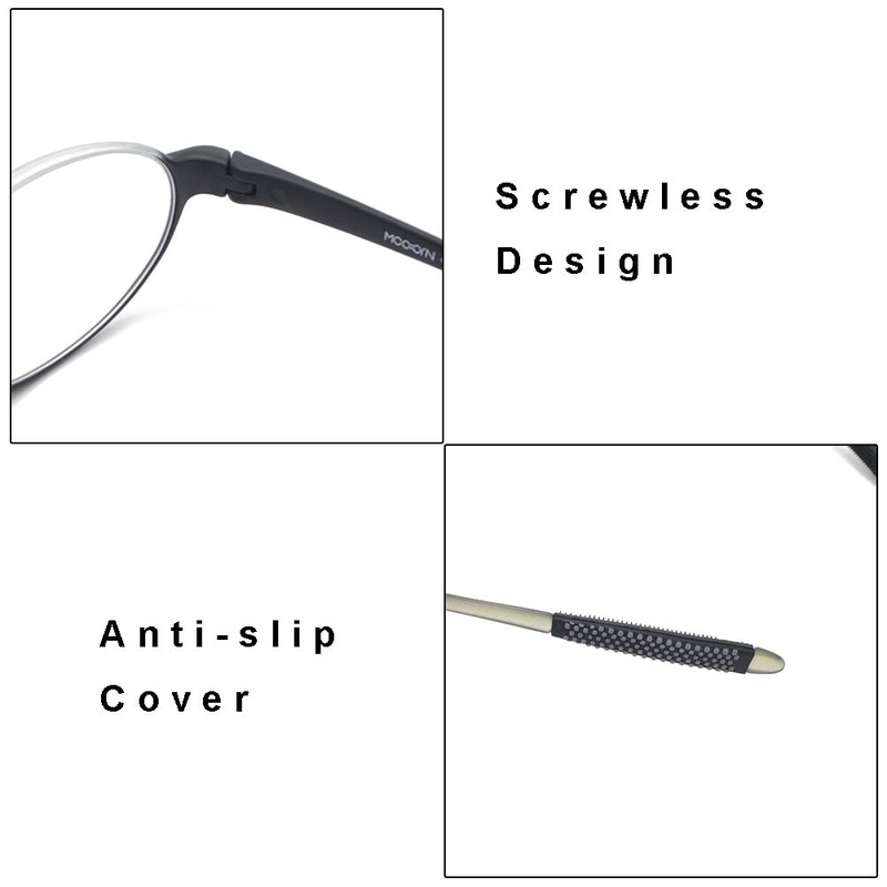 Mcoorn Retro Design Flexible Reading Glasses Lightweight (Elastic Plastic) Reader,Half