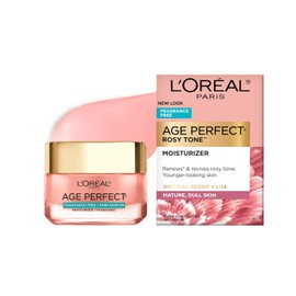 L'oreal Paris Skin Care Age Perfect Rosy Tone Fragrance Free Face Moisturizer To Renew and Revive Healthy Tone On Dull Skin for Visibly Younger Looking Skin, Paraben Free, 1.7 Ounce