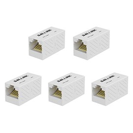 iwillink Acoplador RJ45 Conector Ethernet, Conector Rj45 Hembra a Hembra para Cable Ethernet Cat7 Cat6 Cat5e Cat5, Adaptador Extensor, 5 Piezas, Color Blanco