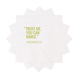 VOWFOO Funny Cocktail Napkins 100Pcs Trust Me You Can Dance Prosecco Paper Disposable Party Napkins For Bachelorette Bridal Shower Birthday New Year's Eve Girls' Night Party 5 x 5 2-ply (Prosecco)