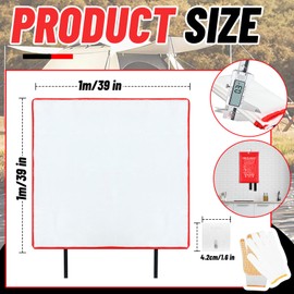 60 Pcs Emergency Fire Blankets for Home and Kitchen 40x40 Inch 20 Fiberglass Fire Suppression Blankets with 20 Fireproof Gloves & 20 Hooks for House Grill Fireplace Camping Car Warehouse Safety