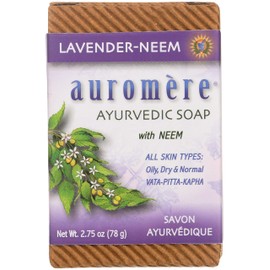 Auromere Auromere Ayurvedic Bar Soap, Lavender Neem - Eco Friendly, Handmade, Vegan, Cruelty Free, Natural, Non GMO (2.75 oz), 1 pack