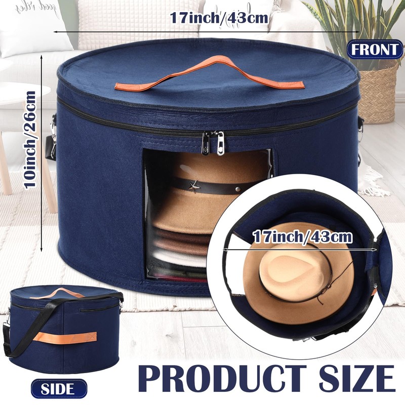 Suzile 4 Pack Large Round Foldable Hat Box for Women