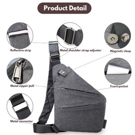 ocalil Anti Theft Travel Bag,Anti Theft Crossbody Bag, Sling Bag Travel Crossbody Bag for Women Men(Right,brown)