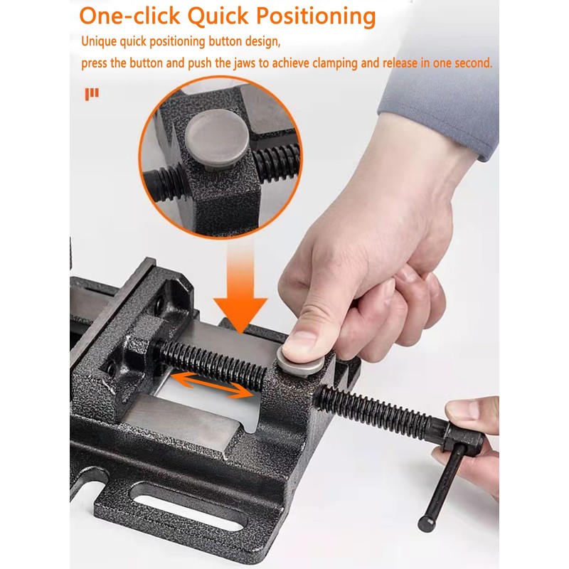 MYTEC Drill Press Vise, 4.0" Black, Quick Release Workbench Industrial