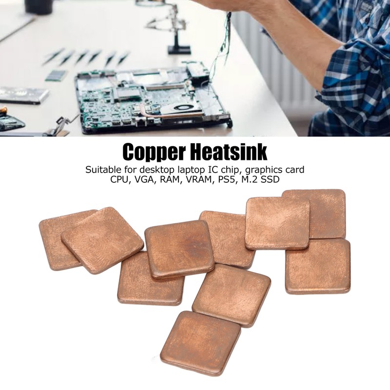100pcs Heatsink 401w/mk Thermal Conductivity Burr Free Glossy Copper Material