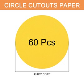sourcing map 60 PCS Golden Yellow Circle Cutouts Paper, 8 Inch Round Cutouts 200gsm/75lb Circle Cardstock for DIY Crafts Classroom Bulletin Board Decoration