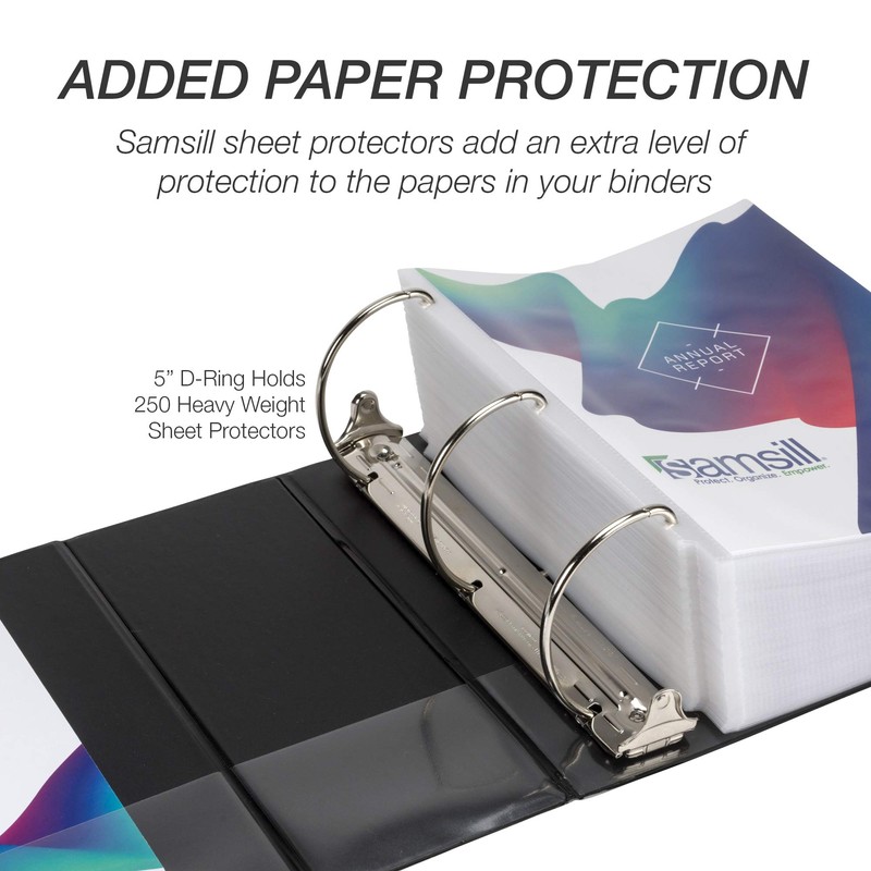 Samsill Durable 5 inch 3 Ring Binder, Made in USA,