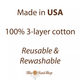 Mia Jewel Shop Fabric Face Mask Cotton Reusable Washable Adults Handmade US Olive Beige Floral