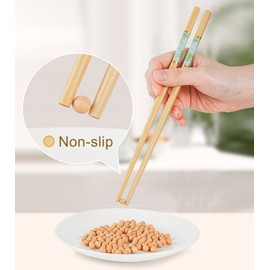 LOROTOCO 20Pairs Bamboo Chopstick Reusable Wooden Chop Sticks Washable Chinese Style 9.5Inch