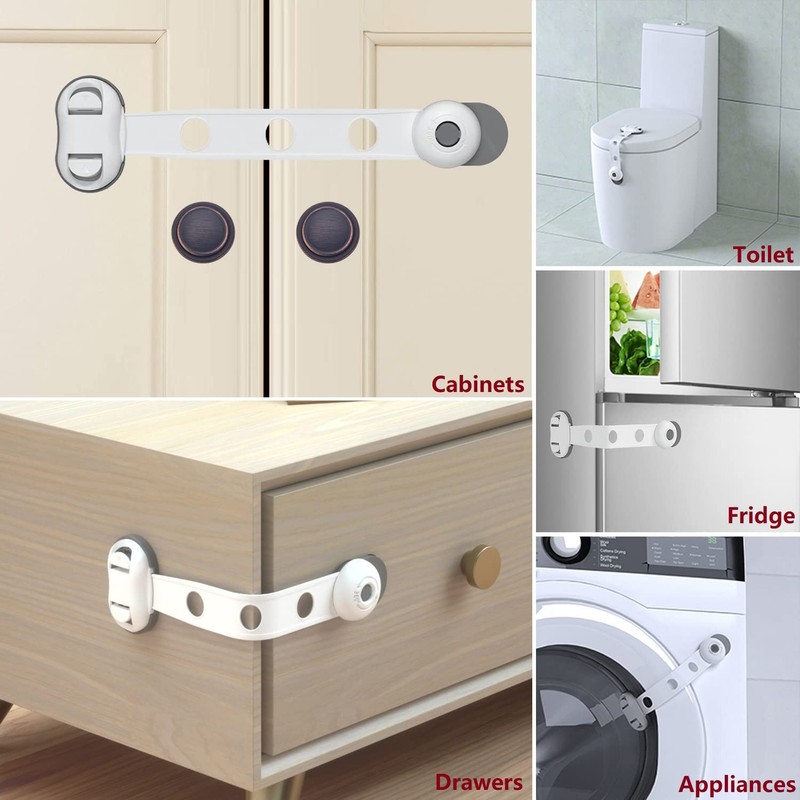 Child Safety Cabinet Strap Locks - OKEFAN 12 Pack Baby