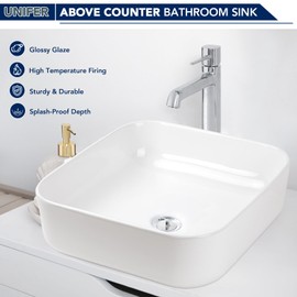 Vessel Sink Round:Ceramic Bathroom Sinks,Small Bathroom Sink,Modern Art Sinks,RV Sink, Above Counter Sink Bowl,Hotel Sink,Size: 12.6 x 12.6 x 5.5 inches,White