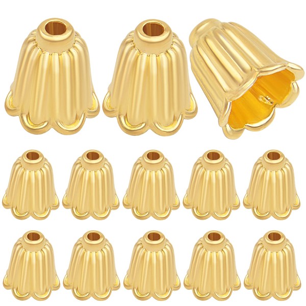Aylifu 100pcs Flower Beads Caps Alloy Flower End Caps Loose