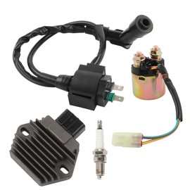 Silscvtt Voltage Regulator Rectifier with Ignition Coil and Starter Solenoid Relay Replacement for Honda Rancher 350 TRX350 2000-2006 Replacement for Honda Foreman 450 TRX450 1998-2001