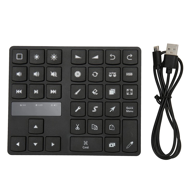 BT5.0 Drawing Keyboard for Procreate, 35 Keys One Handed Wireless