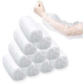 Betinyar 100pcs Disposable Arm Sleeves Covers, White Sleeves to Cover Arms for Women, Disposable Oversleeves Covers for Kitchen Garden(White)