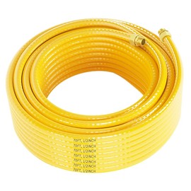 Natural Gas Line,70ft 1/2'' Propane Gas Line Hose with Brass Nut,Temperature, Pressure and Corrosion Resistant CSST Corrugated Stainless Steel Tubing Pipe Kit