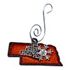 NEBRASKA Christmas Ornament, Small, Rustic Metal with Merry Christmas and