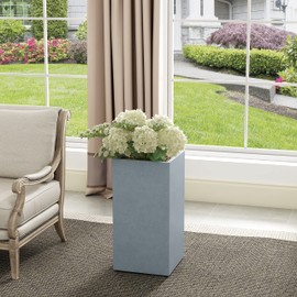 Kante AF0002A-60611 Concrete Rectangle Tall, Large Outdoor/Indoor Planter Pots Lightweight with Drainage for Patio Deck Livingroom, 20" H, Light Gray