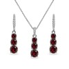 B. BRILLIANT Sterling Silver Synthetic Ruby 3-Stone Journey Pendant Necklace