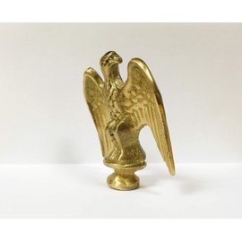 Lamp Finial-Solid Cast Brass Eagle Highly Detailed W/Dual Threads, WB Finish