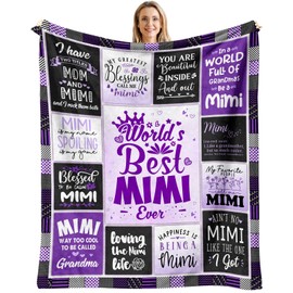 Ncdcoia Mimi Gifts for Grandma - Gifts for Mimi from Grandkids on - Grandma Bday/Retirement Gift - Grandmother Gift Ideas - Best Grandmother Ever Present Blanket 50" X 60"