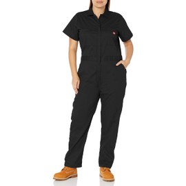 Dickies Women's Plus Size Flex Temp-IQ Short Sleeve Coveralls, Black, 1PS