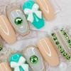 Beige chain handmade nail tip - Oval / 베이지 체인