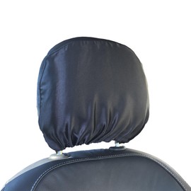 ACTOOLE 2 Pcs Satin Car Headrest Cover for Women Haircare Soft Satin Car Head Rest Cover for Hair Protection Satin Cover for Headrest, Reusable and Adjustable (Satin- Black)