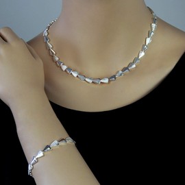 SilberDream SDA457W Triangle Bracelet White 18.7 cm Women's Bracelet 925 Real Silver Bracelet, Sterling Silver