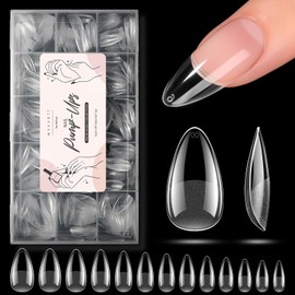 Makartt Medium Almond Nail Tips for Gel Extensions, 510pcs Half Matte Soft Gel, Pre-Buffed, No File Needed, Full Cover Acrylic False Nail, Fake Nails, Press on Nails, Long-Lasting, 15 Sizes