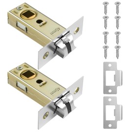 2 Set 45mm Tubular Latch, Door Catches for Internal Doors, Door Latch with Door Latch Plate and Screw, for Bedrooms Kitchens Bathrooms