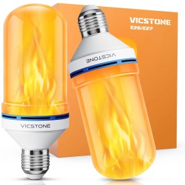 Vicstone Upgraded LED Flame Light Bulbs, 4-Mode Flickering Light Bulbs with Upside Dow...