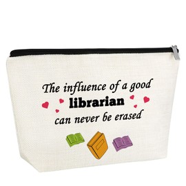 Librarian Gifts for Women Makeup Bag Book Lover Gifts Librarian Thank You Gifts Cosmetic Bag Book Club Gifts Christmas Birthday Retirement Gift for Librarian Reading Organizer Book Lover Travel Bag