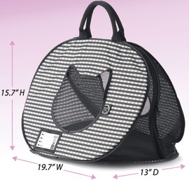 Necoichi Portable Stress Free Cage Carrier and Litter Box, Indoor & Outdoor, Travel (Black, Carrier)