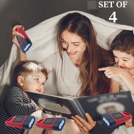 Evelots Hand Crank Solar Powered Flashlights (4 Pack) Rechargeable Emergency Survival Flashlight for Camping, Car - Easy 3 LED Bright Light for Hiking, Outdoor Sports, Home Power Outage