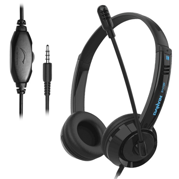 Computer Headset with Microphone,3.5mm Headset with Microphone Noise Cancelling &